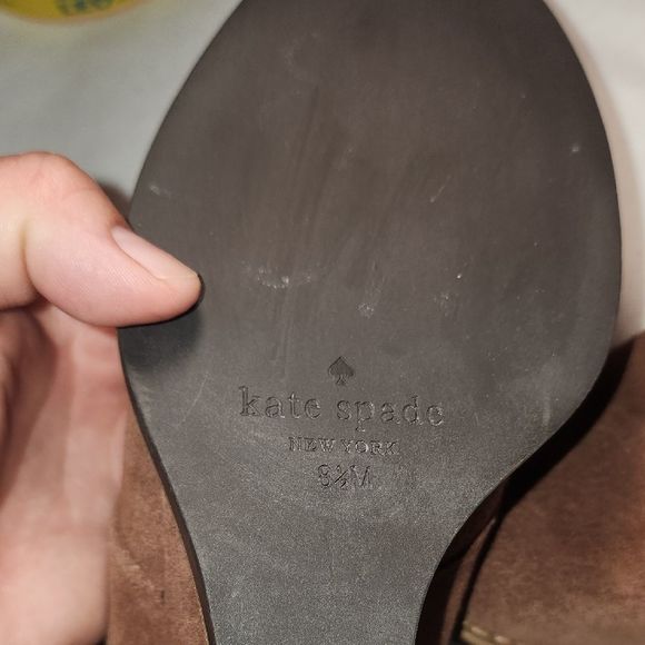 Kate Spade Saundra Brown Wedge Ankle Booties with Lace-Up Closure Size 8.5 - Picture 9 of 11